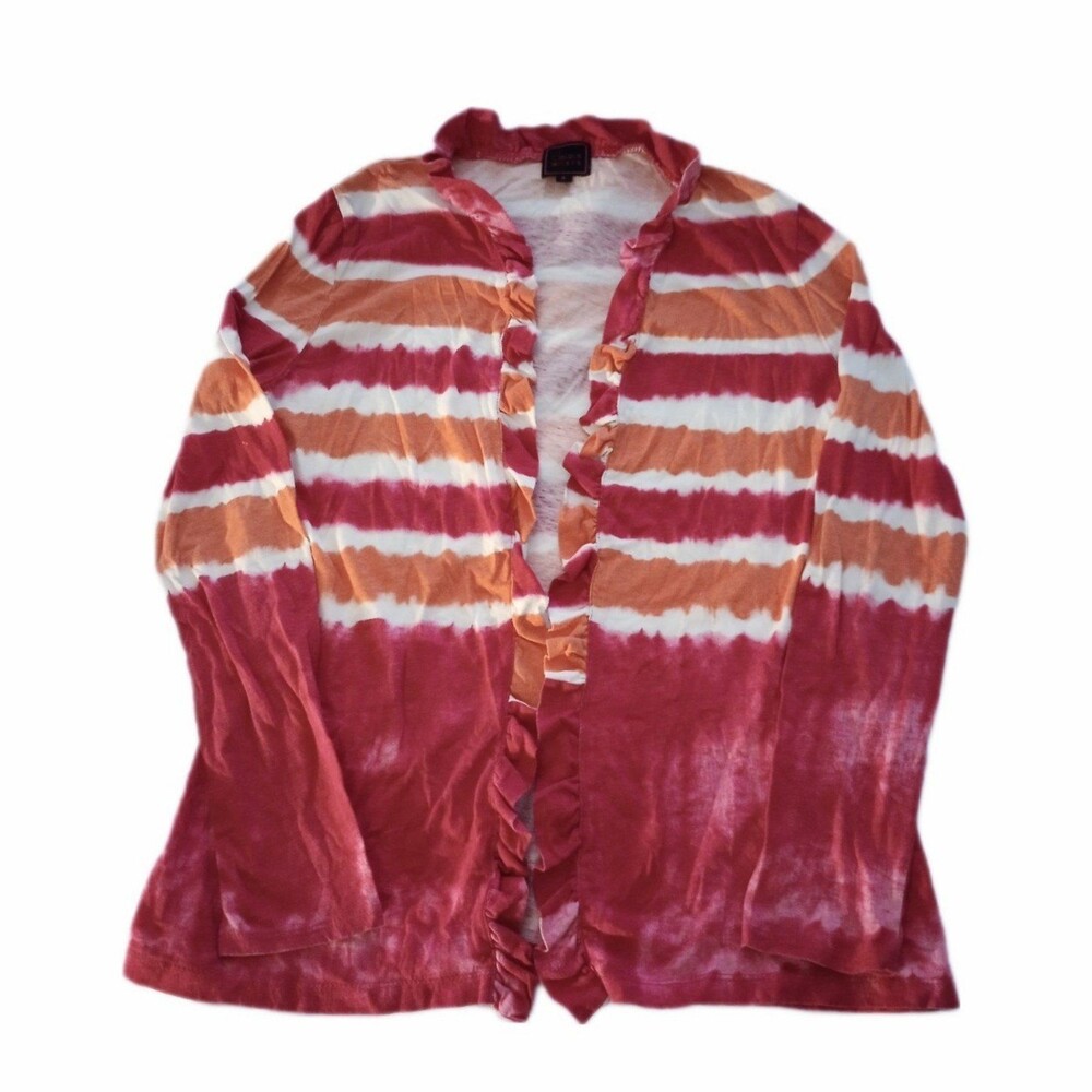 Colour Works Pink/Orange Tie Dye Cardigan sz S Womens